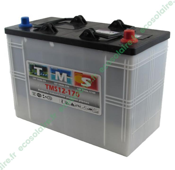 BATTERIE SOLAIRE TMS12-170 170AH 12V À C100 2 COLLIERS + 2 CAPUCHONS_0