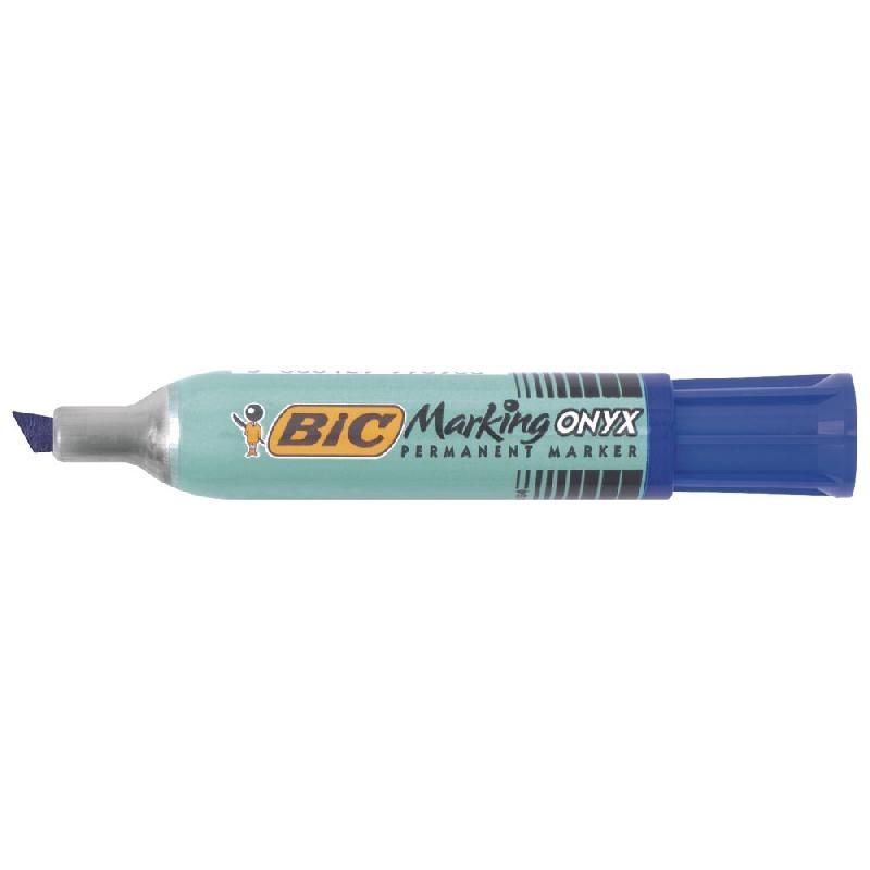 BIC MARQUEUR PERMANENT BIC ONYX MARKER 1481 - POINTE BISEAUTÉE - BLEU - PETIT MODÈLE (PRIX UNITAIRE)