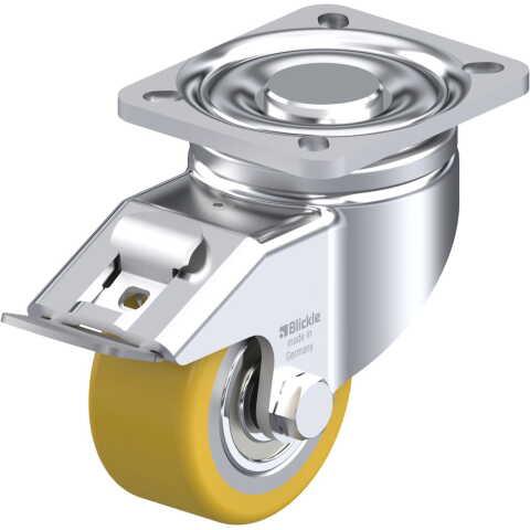 BLICKLE - ROULETTE PIVOTANTE À FREIN Ø 80MM BANDAGE POLYURÉTHANE PU 280KG - LH-VSTH 80K-FI