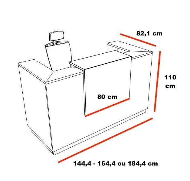 Bureau de réception accueil Delta Plus - Mobel Linea - 144, Blanc, Oui, Chêne grisé_1