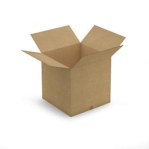 CAISSE CARTON BRUNE DOUBLE CANNELURE RAJA 65X65X65 CM