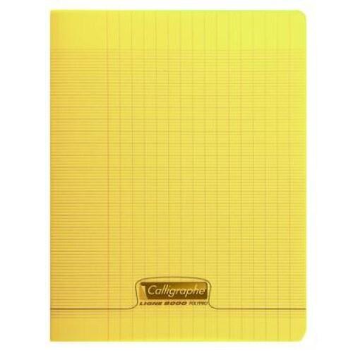 Calligraphe Lot de 10 Cahier Ligne 8000 24x32, 96p./48 feuilles 90 g/m² piquées, couv. PP jaune, Séyès - 3210330181943_0