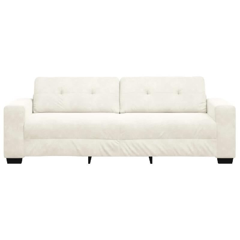 Canapé Crème 221 x 80 x 80 cm Velours polyester Modèle AbriPerle 126 - 8721158690517_0