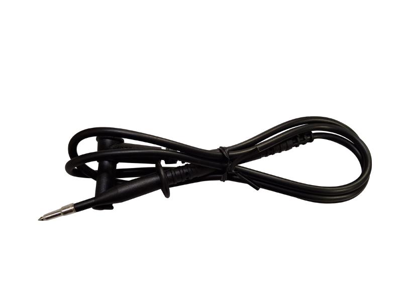 CHAUVIN ARNOUX - Cordon PVC à pointe de touche noire pour DDT-VAT - Fiche femelle coudée D4mm isolée - Longueur 0,85m - IEC 61243-3_0