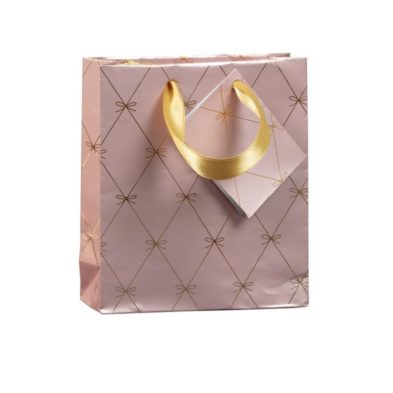 Clairefontaine Lot de 5 Sac cadeau Blanc, très petit format (12x4,5x13,5 cm), papier 170 g/m², ruban satin assorti - 3329682129081_0