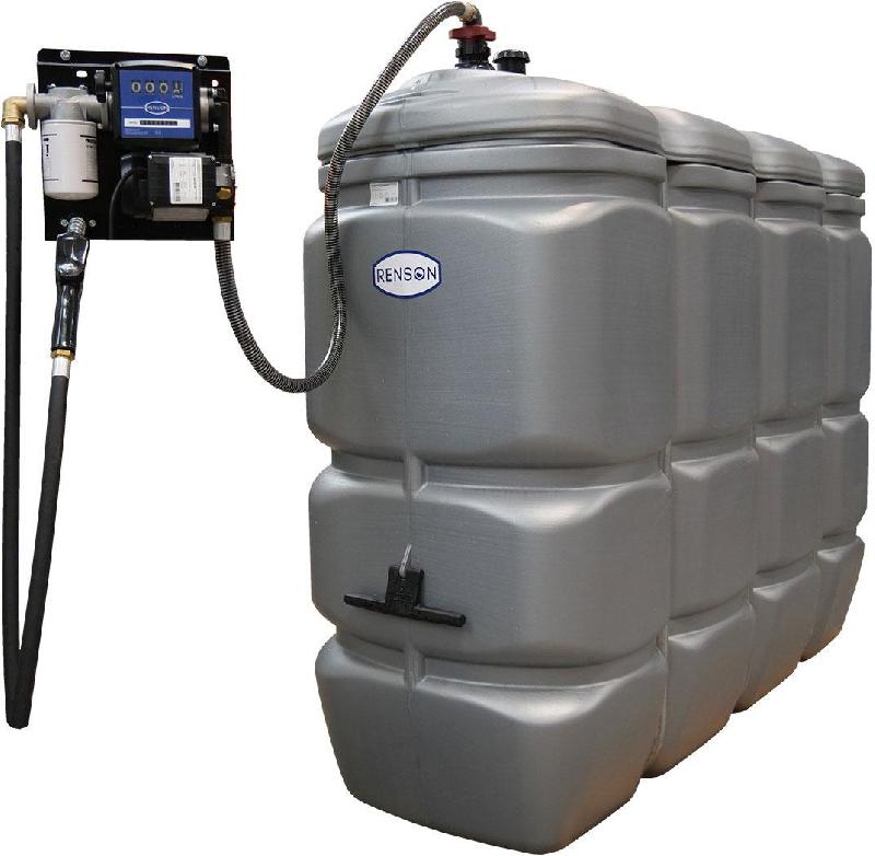 Cuve stockage fuel 2 000 litres en PEHD avec pompe 50 l/min - RENSON - 141288_0