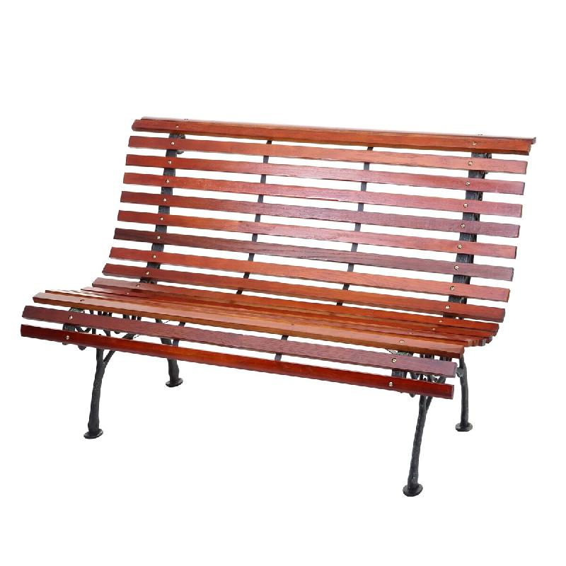 Décoshop26 - Banc de jardin avec dossier en bois marron 2 places 122 cm 22kg 04_0005833 - marron Bois massif 3000261521907_0