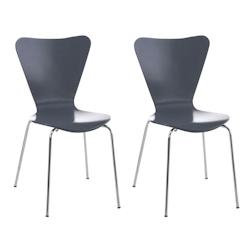 Décoshop26 - Lot de 2 chaises de séjour bureau en bois gris et métal CDS10012 - gris 3000020468528_0