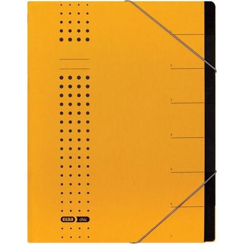 Elba 42495GB Chemise à élastiques Chic en carton A4 450 g/m² 7 compartiments (Jaune) - jaune 42495GB_0