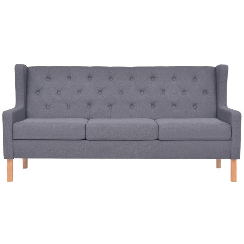 Ensemble de canapés 2 pièces - 140 x 68 x 90 cm - tissu gris - modèle 02_0020844_0