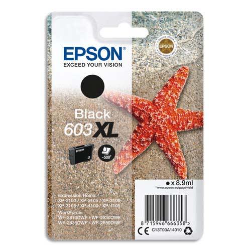 Epson cartouche jet d'encre black XL 'Étoile de Mer' 603 (T03A1) - C13T03A14010 - Noir - Compatibilité Expression Home et WorkForce_0
