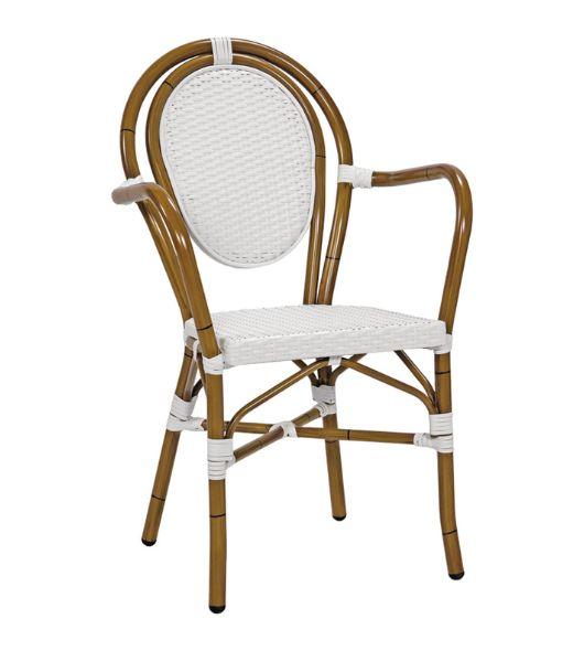 Fauteuil extérieur - Aluminium, 2 teintes au choix, empilable x4 - Paris_0
