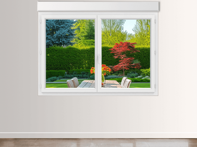 Fenêtre PVC 2 Vantaux VEKA avec Volet Roulant Électrique (Moteur Somfy ou Simu) ou Manuel Intégré Sur Mesure Référence: Fen PVC 2 vtx + VRI_0