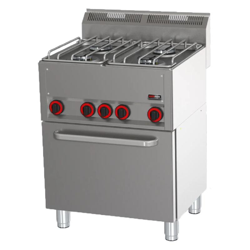 Fourneau combiné avec four à air chaud électrique GN 1/1 - 4x brûleur | REDFOX - SPT 60 GL_0
