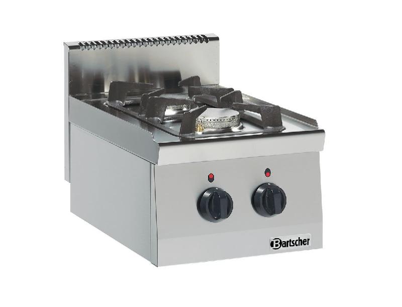 Fourneau gaz 600 - 2 plaques - Acier inoxydable 18/10 - 9,5 kW - Marque BARTSCHER_0