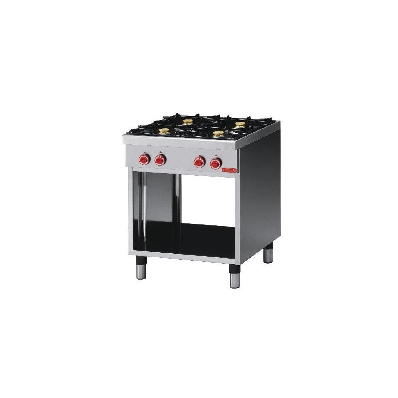 Fourneau inox à gaz 4 feux vifs sur meuble ouvert, 17 200 W, GAZ_0