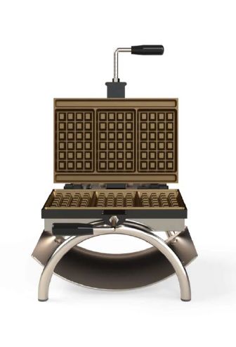 Gaufrier professionnel électrique tournant - 1 fer 3 gaufres - 2600W - format 4x6_0