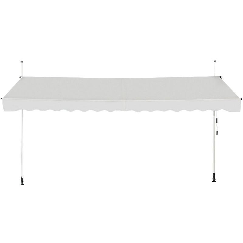 Helloshop26 - Auvent rétractable 400 cm hauteur réglable 200-300 cm avec conception légère et manivelle moderne en aluminium beige 20_0021147 - 30_0