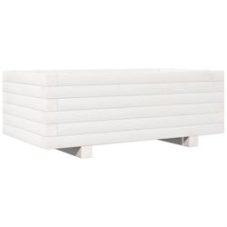 Helloshop26 - Jardinière bac lit surélevé plantes fleurs terrasse jardin 70 x 40 x 26,5 cm bois de pin massif blanc 02_0037775 - 3000214281186_0