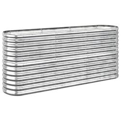 Helloshop26 - Jardinière bac lit surélevé plantes fleurs terrasse jardin de jardin acier enduit de poudre argenté Argent 02_0039690 - 3000218540098_0