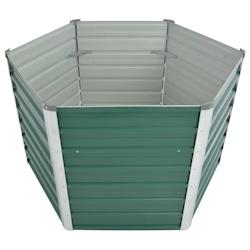 Helloshop26 - Jardinière lit surélevé plantes fleurs jardin acier galvanisé 129 x 129 x 77 cm vert 02_0001090 - 3000074491534_0