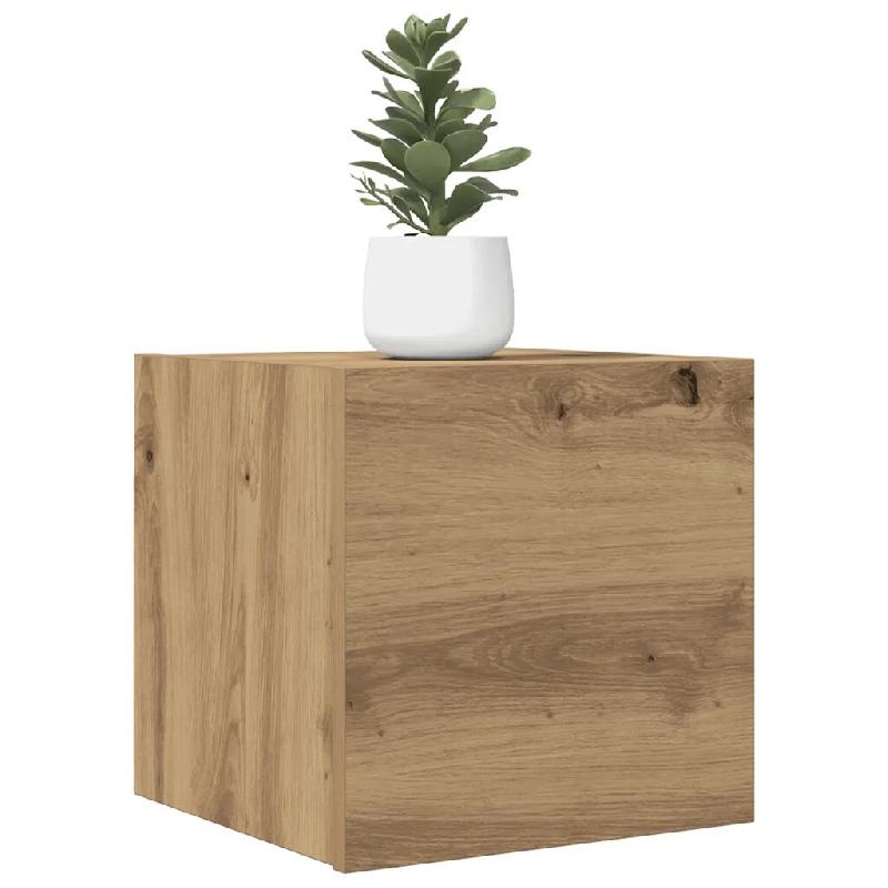 Helloshop26 - Lot de 2 meubles TV muraux élégants design classique rangement 30,5 x 30 x 30 cm en bois d'ingénierie chêne artisanal 02_0050883 - B_0