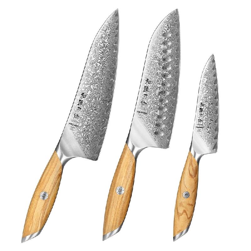 Hezhen - Set de couteaux Damas 3 pièces - Série X01 Flagship - multicolore multi-matériau X01-A3_0