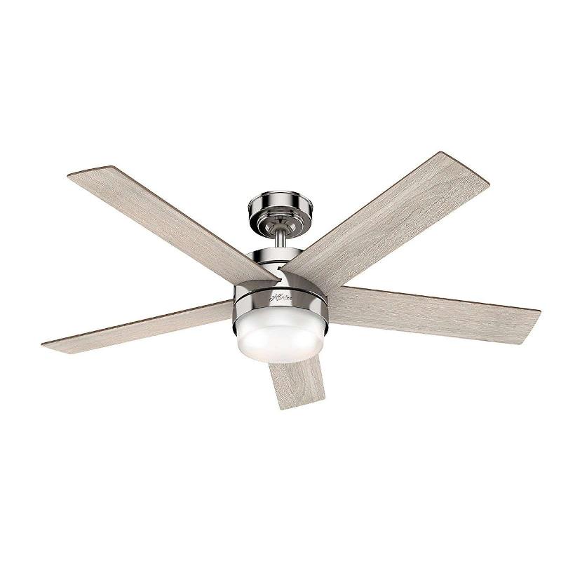 HUNTER CLAUDETTE VENTILATEUR AVEC LUMIÈRE CHÊNE/NICKEL