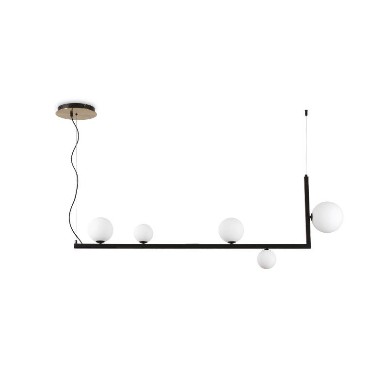 IDEALLUX IDEAL LUX SUSPENSION LED BIRDS, MÉTAL, NOIR, À 5 LAMPES