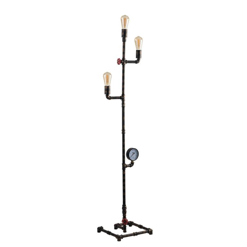 ECO-LIGHT LAMPADAIRE AMARCORD, BRUN ROUILLE, À 3 LAMPES