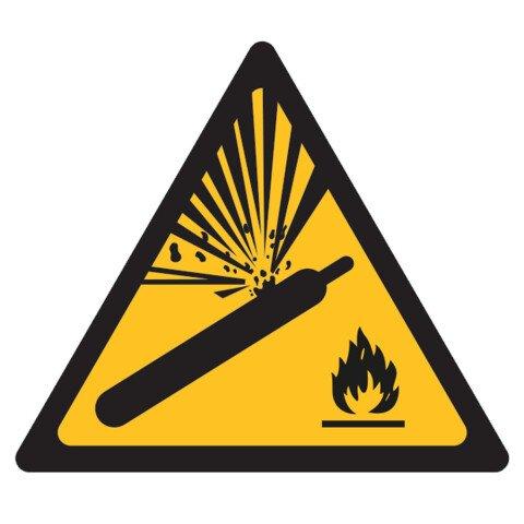 LOT DE 2 - PANNEAU DANGER W029 - BOUTEILLE SOUS PRESSION - NORME ISO 7010 PVC 2 MM 200 MM