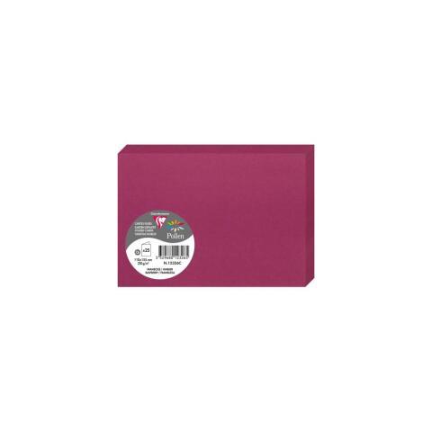 LOT DE 2 - PAQUET DE 25 CARTES PLIÉES POLLEN 110X155MM 210G/M2 - FRAMBOISE