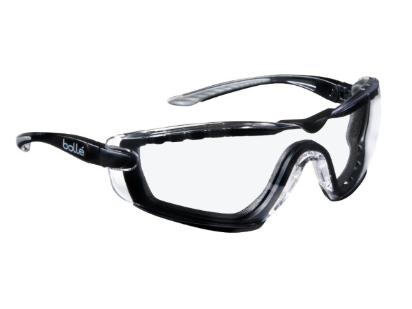 Lunette de sécurité incolore COBRA II - Branche + Mousse - PC Incolore AR/AB Platinum - Bollé Safety - Traitement anti-buée et anti-rayures_0
