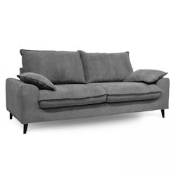 Oviala Business Canapé convertible en tissu chiné 3 places gris clair - gris textile 107690_0