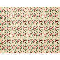 PAPIER 80G, TINY ROLLS 5X0,35M, FLEURS ROUGES - LOT DE 10