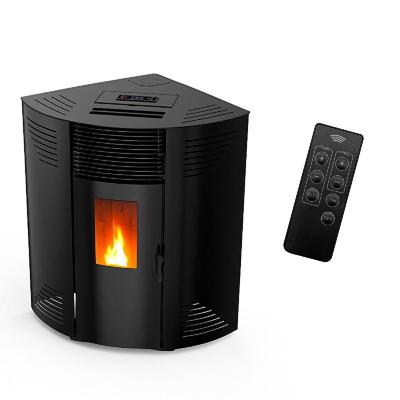 Poêle à granulés d’angle étanche Iseos 12,2 kW Noir Sannover - noir acier 3760401213535_0