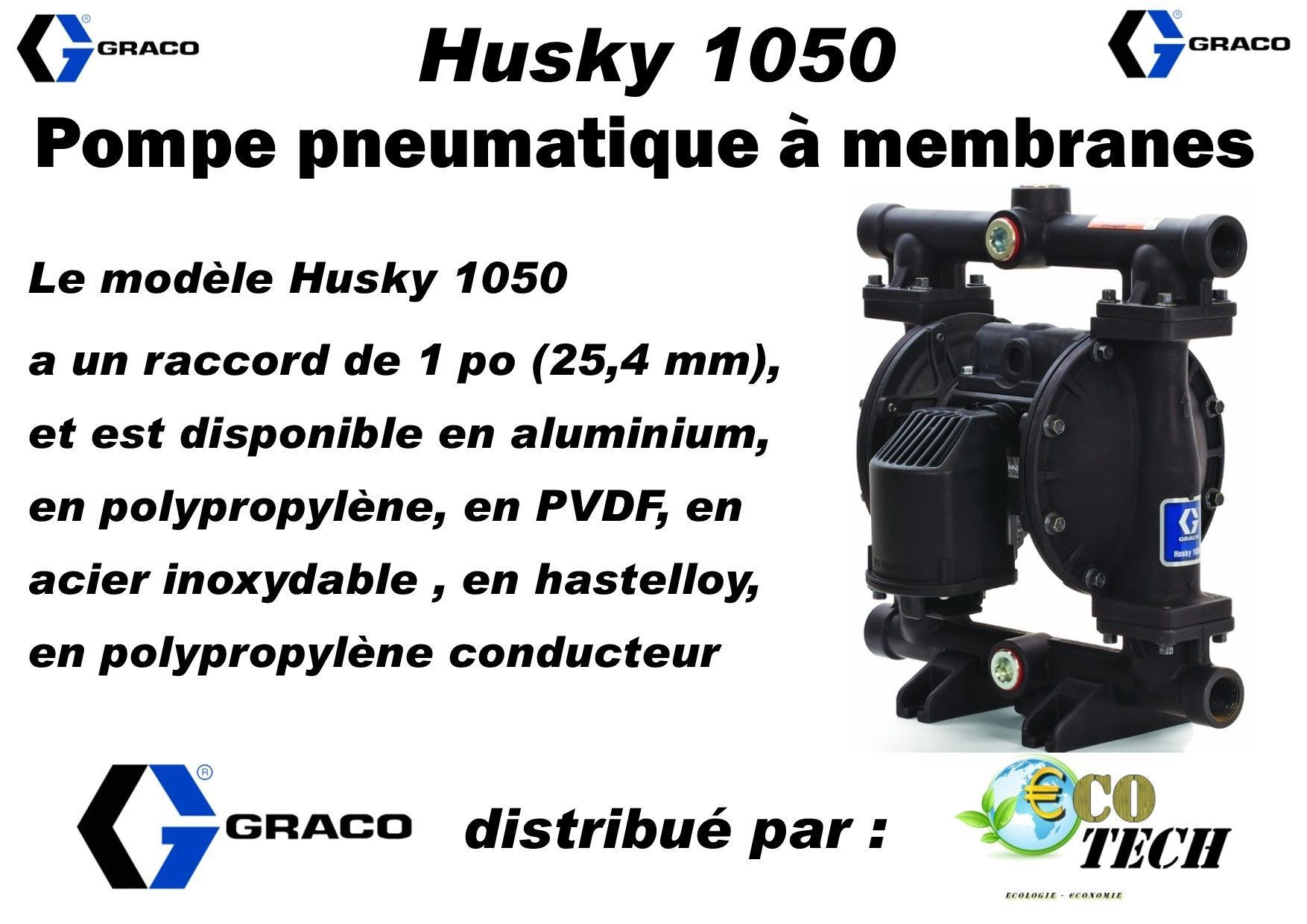 Pompe pneumatique à membrane graco série husky 1050 devis sous 9h
