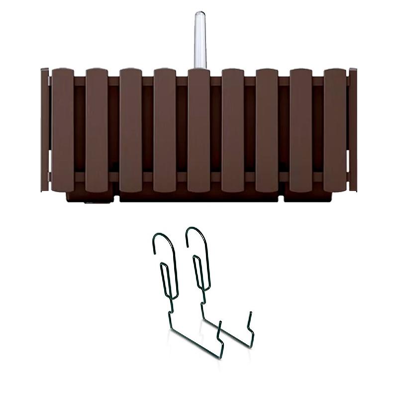 Prosperplast - Jardinière de balcon BOARDEE FENCYCASE W - 38x18x16,2 cm, marron - marron plastique ZA3261_0