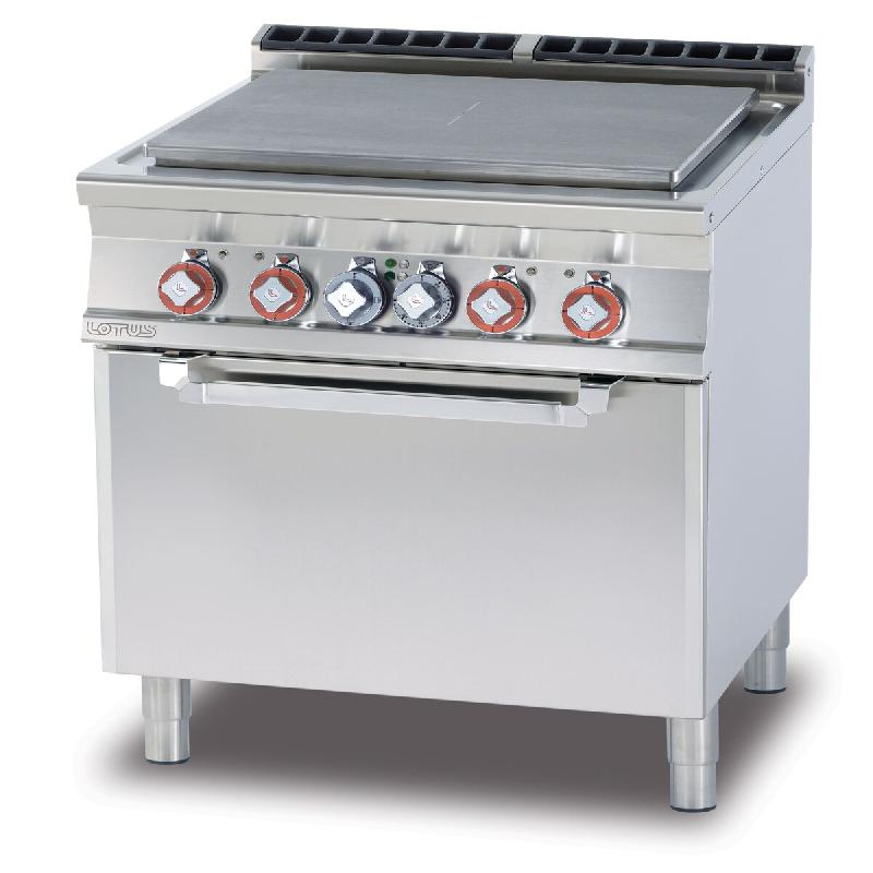 Redcook Réchaud tout électrique avec four électrique statique GN 2/1. Structure en acier inoxydable. Dimensions 80x70,5 h90 cm. Modèle TPF-78ET - 1837_0