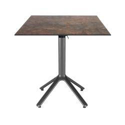 Restootab - Table pliable Nemo pour extérieur oxydé 70x70 - marron TB-NEM-7070C-UND.ROU_0