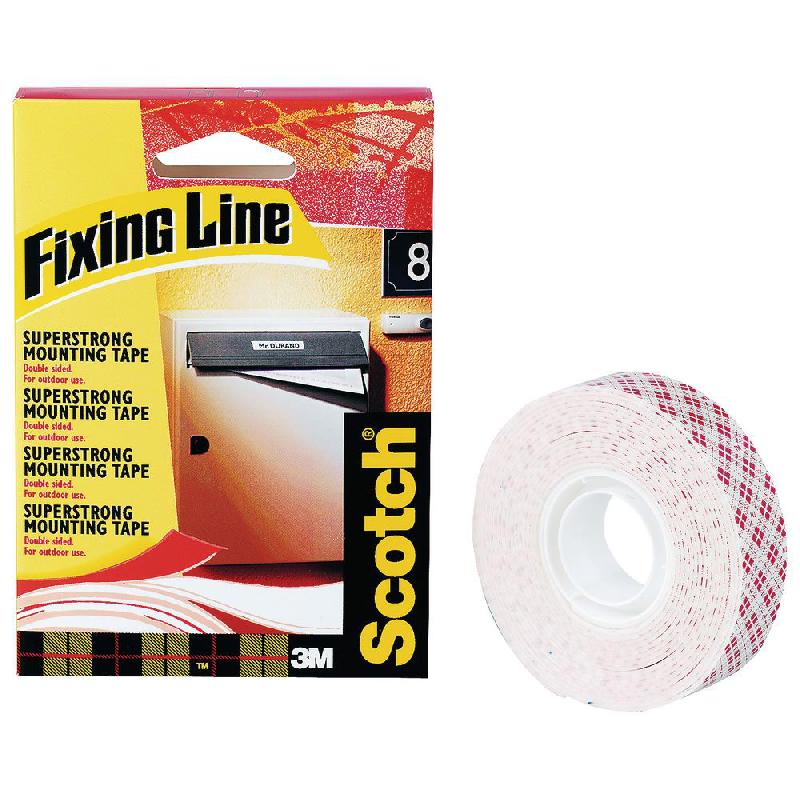 RUBAN DE MOUSSE ENDUIT D'ADHESIF DOUBLE-FACE BLANC 19 MM X 1,5 M - ROULEAU 1.5 METRES