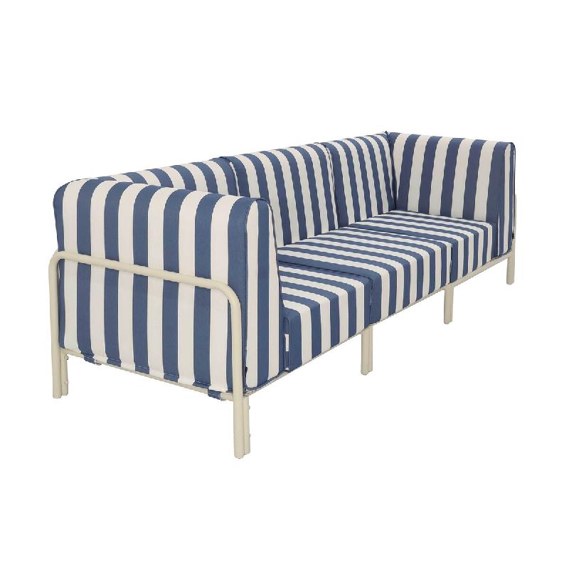 Salon de jardin bas modulable rayé 3 places bleu pacific - bleu aluminium 115889_0