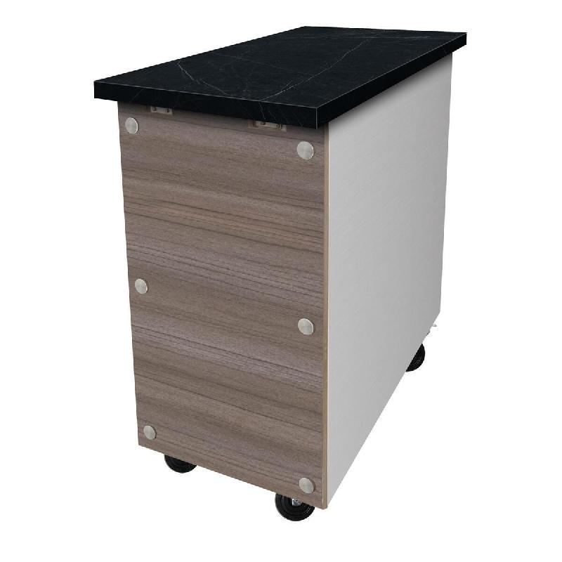 Skyrainbow Table de caisse en acier inoxydable, Granit Star Galaxy Noir, Avec revêtement en bois, 80 X 82 - THKT88GS_0