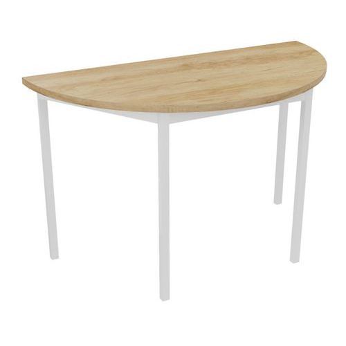 TABLE DE RÉUNION DEMI-LUNE TREFF 120X60 CHÊNE VIEILLI/ BLANC
