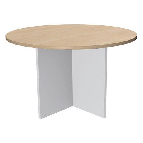 TABLE DE RÉUNION RONDE 100CM CHÊNE/BLANC - SIMMOB