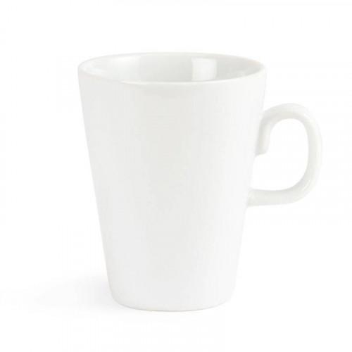 TASSES À LATTE CARRÉES ARRONDIES EN PORCELAINE OLYMPIA 340 ML - LOT DE 12