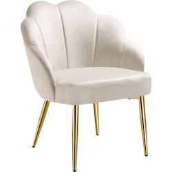 TecTake GmbH tectake Fauteuil cocktail rembourré avec revêtement en velours crème/or - 405822 - beige plastique 405822_0