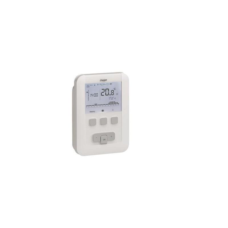 Thermostat ambiance programmable digital chauf eau chaude 2 fils sur 7j à piles_0