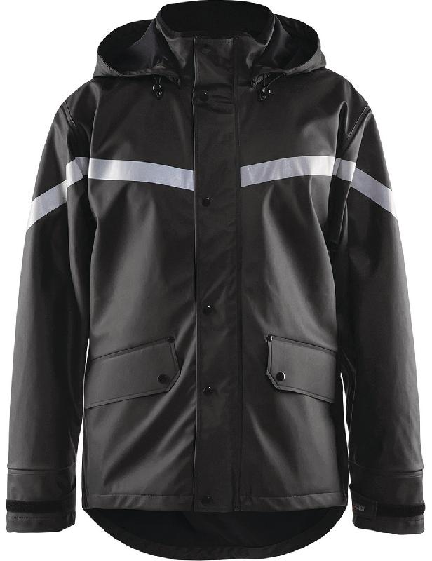 VESTE DE PLUIE NIVEAU 2 NOIR TAILLE 4XL - MANUTAN COLLECTIVITÉS