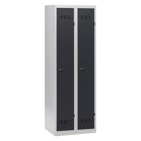 VESTIAIRE 2 COLONNES COLOR MONOBLOC INDUSTRIE PROPRE - A CODE - ANTHRACITE
